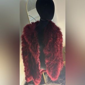 Haute Hippie Faux Fur Burgundy Size M